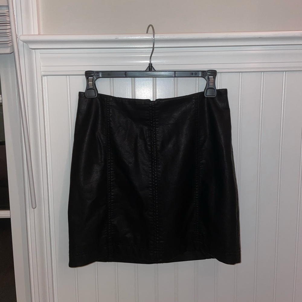 Free People Faux Leather Mini Skirt